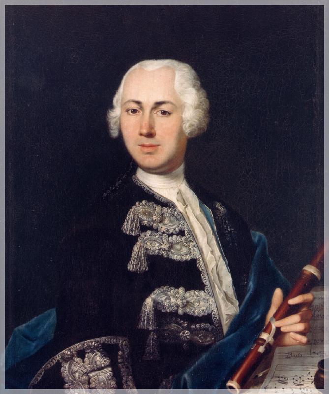 Portrait of Quantz (ca.1735) by Johann Friedrich Gerhard, Bayreuth, Eremitage, Altes Schloß